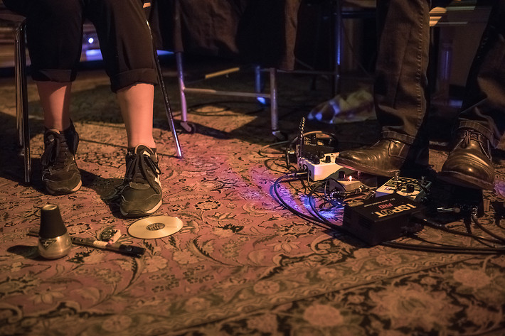 2018-05-20 - Fred Frith, Susana Santos Silva och Sten Sandell från Rönnells, Stockholm