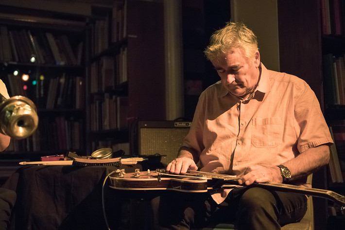 2018-05-20 - Fred Frith, Susana Santos Silva och Sten Sandell från Rönnells, Stockholm
